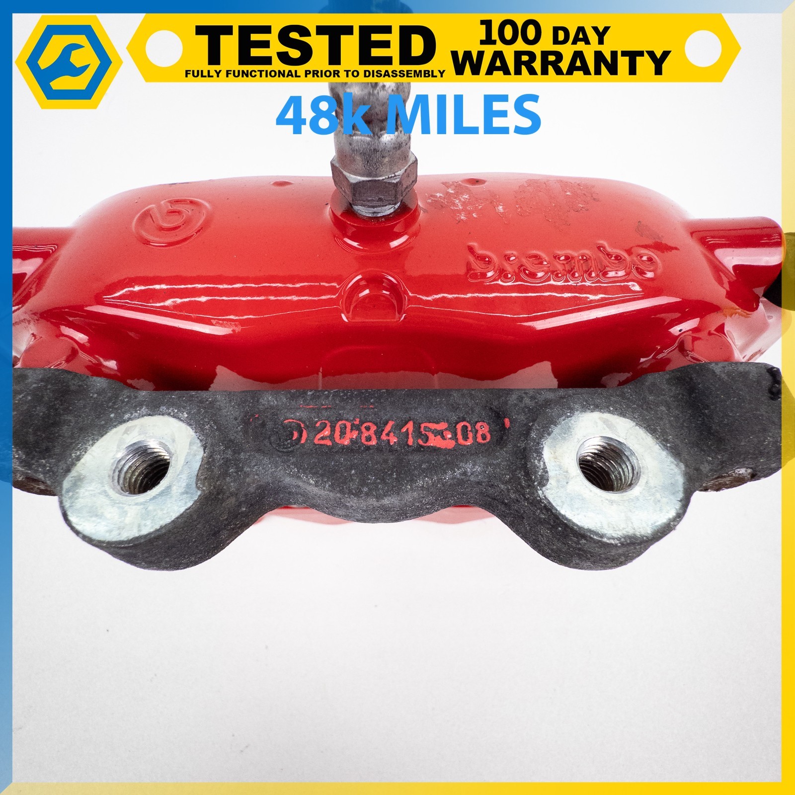 04-17 MASERATI GRANTURISMO QUATTROPORTE 4.2L REAR RIGHT BRAKE CALIPER RED OEM