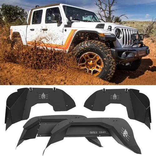 Fit 2020-2026 Jeep Gladiator JT Gravel and Muddy Front Rear Inner Fender Liner