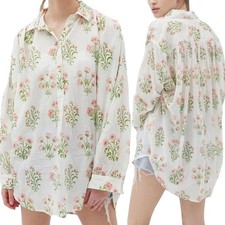 Urban Outfitters Shirt Womens XS Arianna Floral Button Up Oversize Boho Peasant