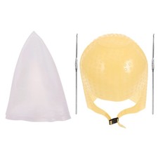 2pcs Silicone Highlighting Cap: Professional Hair Dye Bonnet with Metal Hook