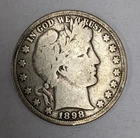 1898 P Barber Head Silver Half Dollar