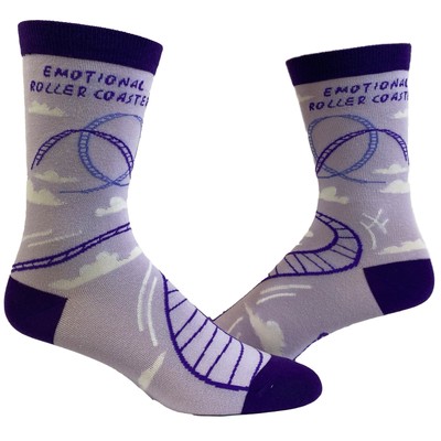 Women's Emotional Roller Coaster Socks Funny Anxiety Crazy Graphic Novelty