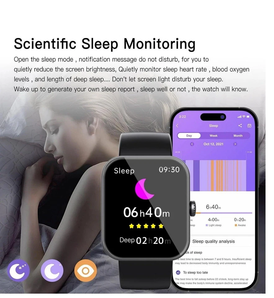 Smartwatch para Sony Xperia 1 VII, batería larga, resistente al agua y salud - Image 4 of 4