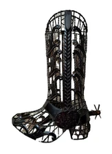 NEW EPIC COWBOY BOOT WINE CORK HOLDER CAGE DISPLAY FARMHOUSE KITCHEN DECOR