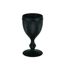 Vista Alegre Bicos All Purpose Frosted Black Goblet, Set of 4.,