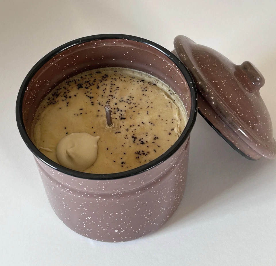 Swan Creek Candle Co “Frosting helado de vainilla” 15 OZ 45+ horas maceta marrón moteado Foto 3 de 4