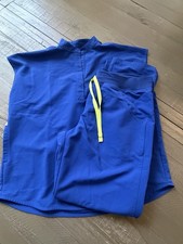 FIGS Scrub Set XS TOP Electric Blue Rafaela Top Kade Scrub Pants Medical MD M