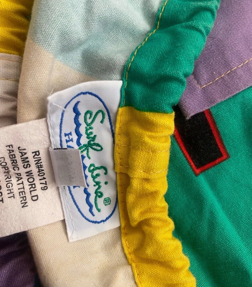 VTG 80s Surf Line Hawaii Original Jams World swim Shorts OVER PRINT L Vintage - Image 4 of 4