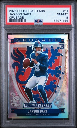 2025 PANINI ROOKIES & STARS CRUSADE #11 JAXSON DART PSA 8