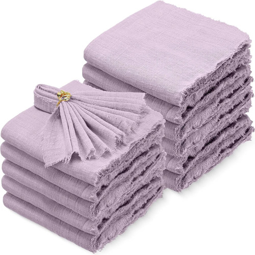 12PZ 42x42cm Tovaglioli Panno Garza Cotone Taglia Grande Tovagliolo Riutilizzabile Tea Tovagliolo   - Foto 18 di 48