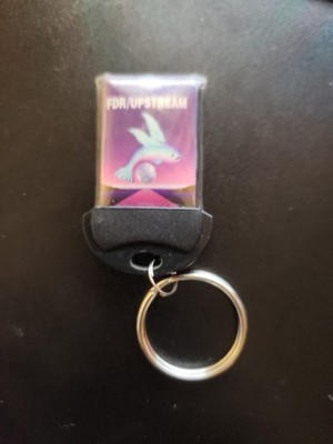 Vintage FDR Upstream Flying Fish Innovation Data Processing Keychain Key Ring