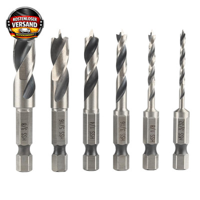 Holzbohrer Set 6tlg. Kurz mit Zentrierspitze für Hartholz und Sperrholz