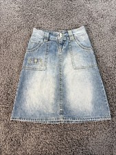 Vintage Union Bay Skirt Womens 26 Denim Light Wash Front Pocket Pencil 90s