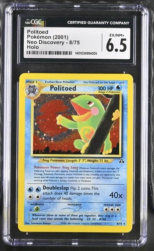 CGC 6.5 Politoed 8/75 2001 Neo Discovery Holo Rare Pokemon Card