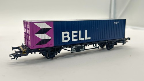 Märklin H0 4851 Containerwagen Lgjs 40 ft. Container BELL DB in OVP 06 95 | Condition: Gebraucht