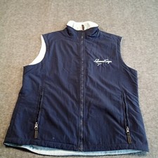 Maine Classics Vest Womens Medium Blue Lakewood Camps Zip Pockets Outdoor Camp