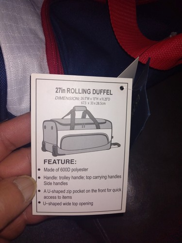 NWT Duffel Travel Gym Workout Bag US POLO Association Blue& red About 27" Long - Picture 8 of 8