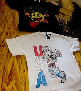 Mix Lot Of 2 Pac-Man & Popeye T-Shirt - Limited Edition