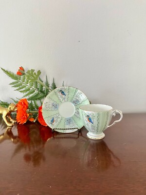 Vintage bone china tea set kingfisher