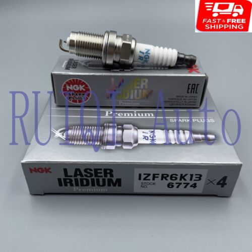 For 2007-2011 Honda Fit NGK IZFR6K13 6774 Laser Iridium Spark Plug Set of 4Pcs - Picture 2 of 4