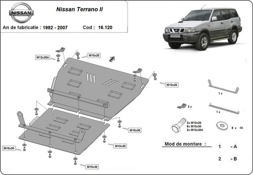 Protector de bajos de acero para motor compatible con Nissan Terrano II - (1992-2007) - Imagen 3 de 9