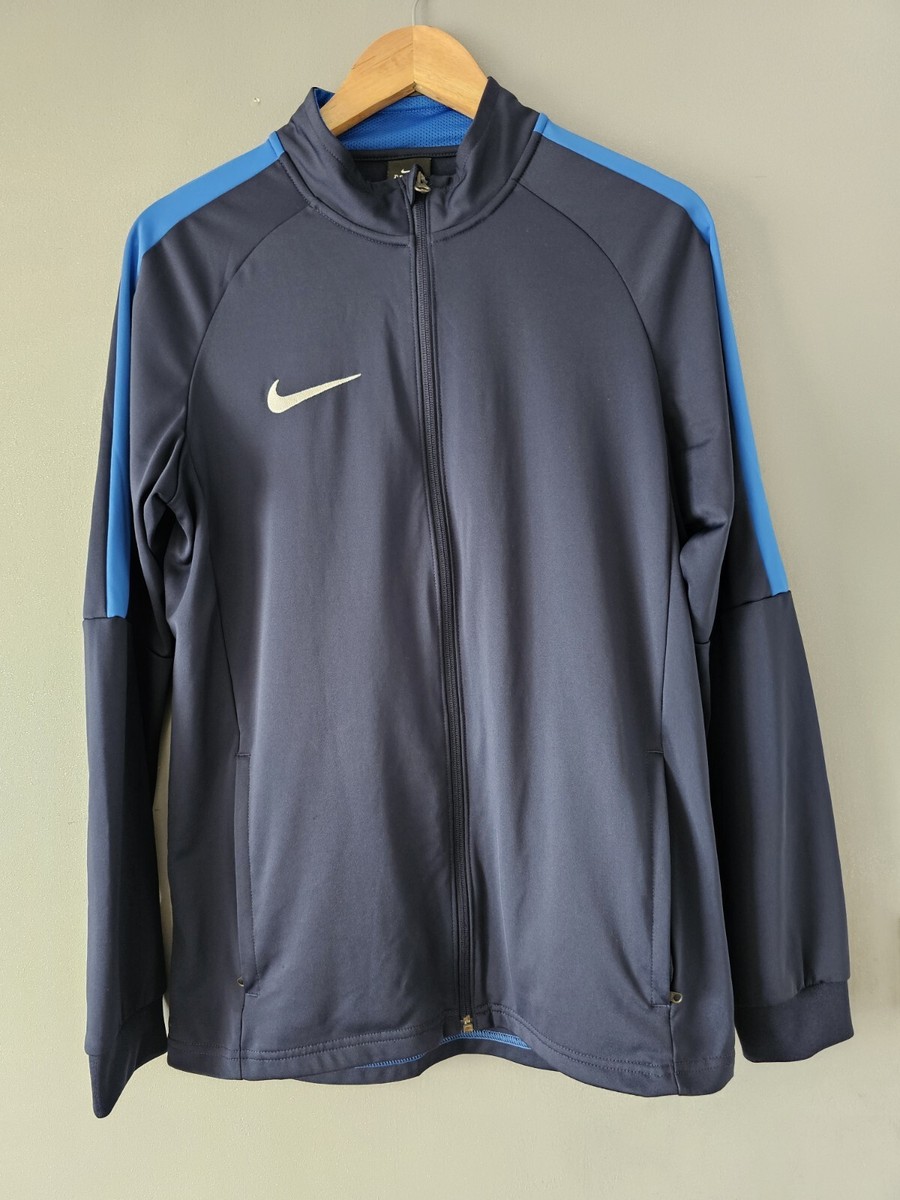 NIKE Mens Dri Fit Tracksuit Top Jacket Medium Navy Blue Polyester