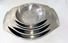 Stainless Steel Nesting Bowls Serving Dishes Set Of 5 Graduated
