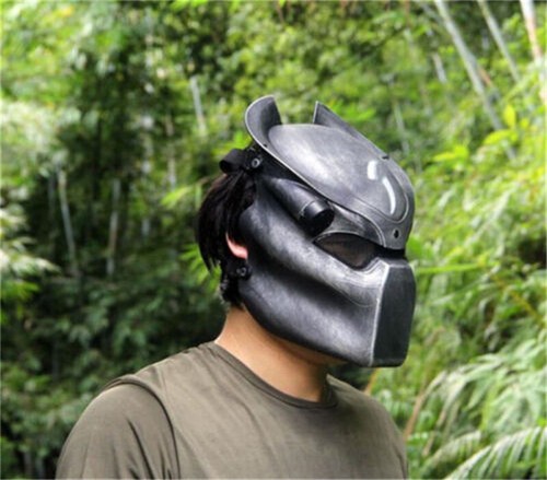 Silver Black Alien VS. Predator# Cosplay# Mask Field Face Guard Props Headgear - Picture 5 of 18