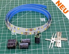 5 x Waggonbeleuchtung H0 fertige Platine + Radschleifer + Kondensator