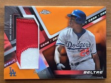 2019 Topps Chrome Adrian Beltre Debut Gear Orange Refractor /25 HOF 📈 Relic