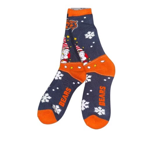 NEW! MSRP $24 Chicago Bears NFL Orange/Navy Holiday-theme Crew Socks