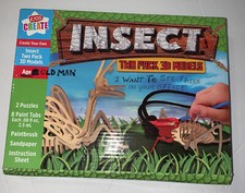 Kids Create Insect Two Pack 3D Models Paint, Brush Sandpaper Complete Never Used