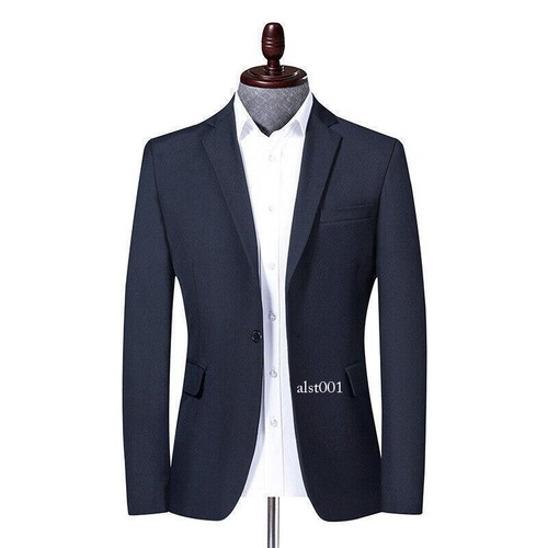 Herren Slim Fit Knopf Revers Blazer Jacken Kleid Freizeit Mäntel Oberbekleidung Frühling Herbst - Bild 5 von 32