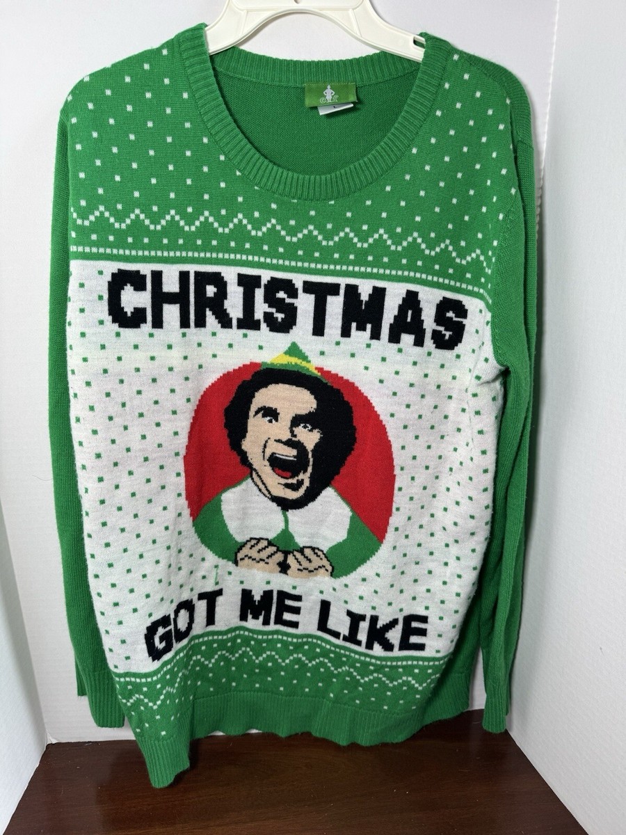 Womens Ripple Junction Elf Movie Ugly Christmas Sweater Size L