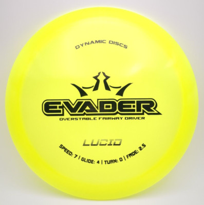 Dynamic Discs Evader Golf Disc Lucid Plastic Yellow with Black Stamp 168 grams