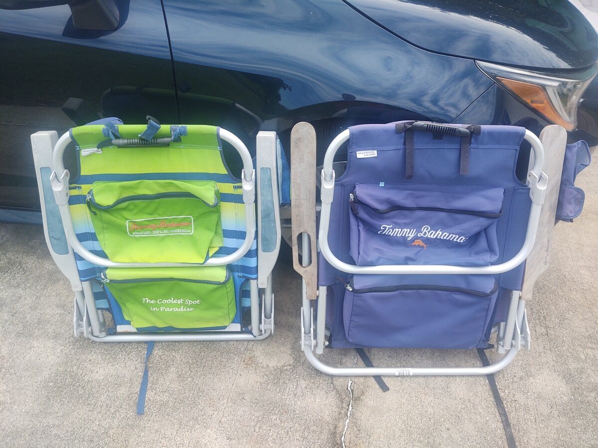 2) Tommy Bahama Backpack Beach Chair Outdoor Camping With 2) Tommy Bahama Backpack Beach Chair Outdoor Camping With