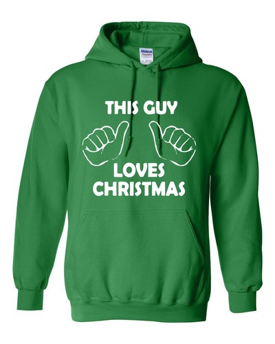 HOODIE This Guy Loves Christmas SANTA CLAUS XMAS Holiday 571 - Picture 2 of 9