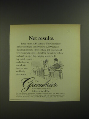1974 The Greenbrier Resort Ad - Net results
