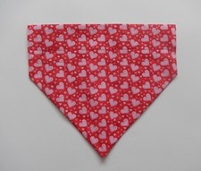 VALENTINE'S PINK HEARTS ON RED DOG SCARF/BANDANA--S, M, L