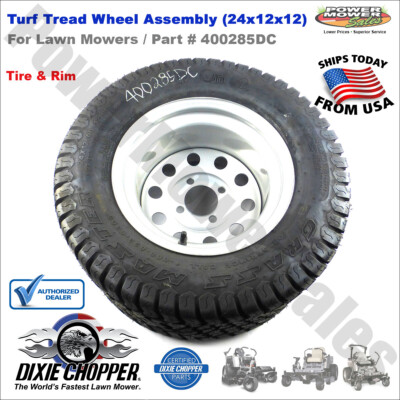 Dixie Chopper Rear Wheel 24x12x12 Turf Tread Tire for Lawn