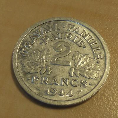 France 2 francs 1944 Beaumont-Le-Roger TTB+ en Aluminium - Photo 1/2