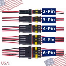 2/3/4/6-Pin Way Car Waterproof Male Female Electrical 18AWG Wire Connector Plug