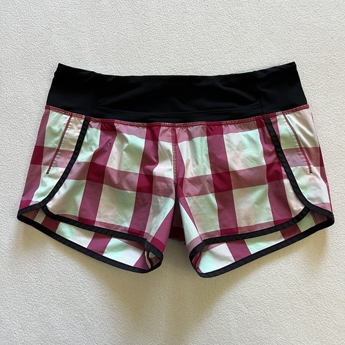 Lululemon Yama Check Bumble Berry Toothpaste Print 2-way Run Times 4” Short 8
