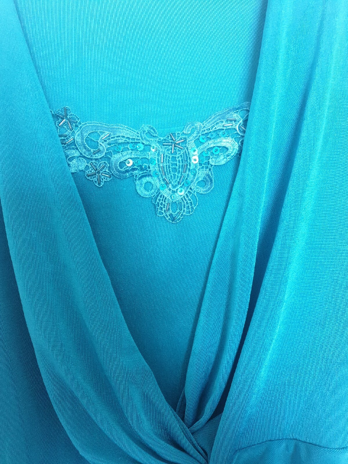 Damart Ladies Green Stretch Sequin Detail Top Size 10/12 NEW eBay