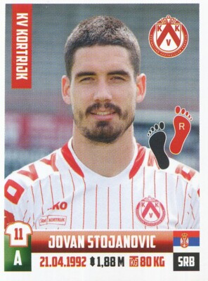189 JOVAN STOJANOVIC # SERBIA KV.KORTRIJK FK.RADNICKI STICKER PRO LEAGUE 2019
