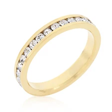 18K GOLD EP DIAMOND SIMULATED ROUND ETERNITY RING sizes 5-12 u choose