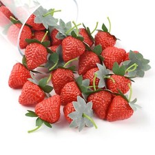 Artificial Strawberries 30 Pcs Small Lifelike Strawberries Plastic Fake Fruit...