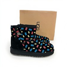 Brand New UGG Big Kids Jona Confetti Logo Boots Size 4 EU36 Girls - Black Logo