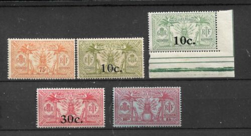 NEW HEBRIDES (FRENCH CURRENCY) 1913 - 1925 MNH/MLH SELECTION SG F29,F37,F38,F39, - Picture 1 of 2