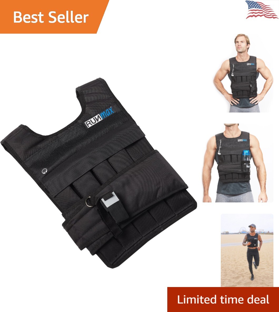 RUNmax Gewichtsweste Verstellbar – 20–150 Lbs, Mit Schulterpolstern, Für Männer & Frauen